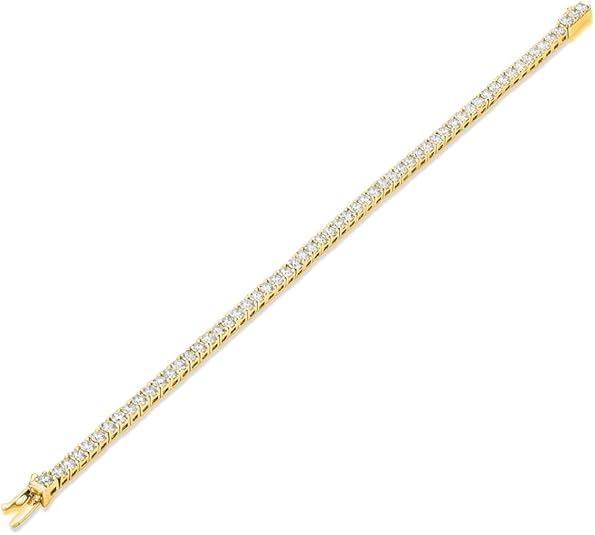 5 Carat - 10 Carat Lab Grown Diamond Tennis Bracelet | 14K Yellow Gold Four prong Link Tennis Bracelet Size 6.5 To 8 inch | D-E color and VS1 clarity - Image 2