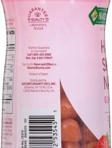 Nature's Bounty Optimal Solutions Hair, Skin & Nails Vitamin Gummies with Biotin, 2500 mcg, Strawberry, 80 Count, 40 Total Servings