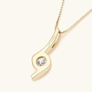 Chic 1 Carat Round Cut Diamond Necklace in 14K Gold Over Sterling Silver, Lightweight VVS1 D-Color Diamond Pendant, Luxurious Jewelry Gift for Women