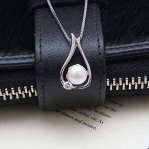 Pearl Necklaces - Gifts for Women: Pearls Pendant Necklace for Mom, Wife, Girlfriend - Fine Jewelry for Christmas, Anniversary, Valentine's Day, Mother's Day
