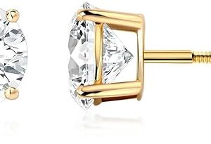 Scottsdale Diamond 14K Gold 0.5 to 4 Carat Certified LAB GROWN Diamond Stud Earrings for Women Her Round Cut 4 Prong Screw Back Fine Jewelry (E/F Color, VS1-VS2 Clarity)