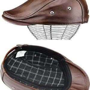 Men's Adjustable Newsboy Hat Beret Hat Driving Hunting Fishing Hat Genuine Leather Ivy Cap Fashion Beret Hat Flat Cap.