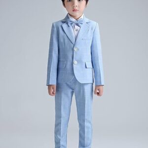 LOLANTA Boys Suit Wedding Ring Bearer Outfit Kids Suit Set, Blazer Pants Bow Tie Dress Clothes Formal Wear
