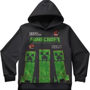 Minecraft Boys 2-Piece Fleece Sweatshirt and Pants Set, Pullover Hoodie and Jogger Bundle for Kids