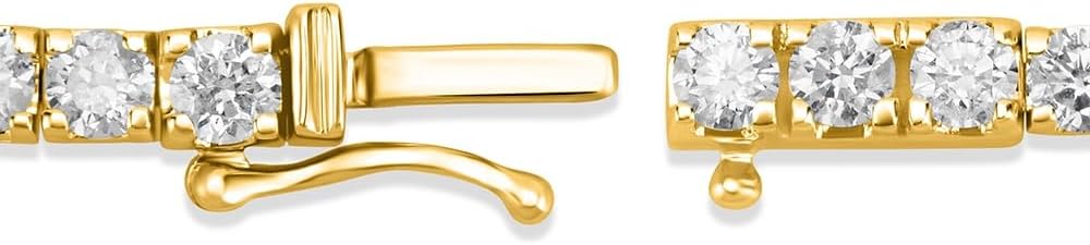 5 Carat - 10 Carat Lab Grown Diamond Tennis Bracelet | 14K Yellow Gold Four prong Link Tennis Bracelet Size 6.5 To 8 inch | D-E color and VS1 clarity - Image 4