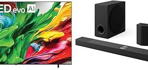 LG 100-Inch Class QNED evo AI QNED85A Series Mini LED 4K Smart TV (100QNED85AU, 2025) S95AR 9.1.5 ch. Home Theater Soundbar with Wireless Subwoofer (2025 Model)