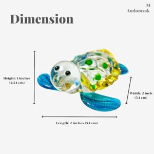 Hand Blown Art Glass, Sea Turtle Animal Figurine – Decorative Home Décor Collectible, Display Only, Unique Decorative Gift,Turtle Art Glass Blown. (N0053)