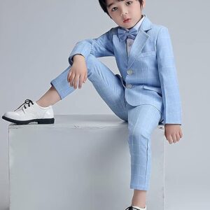 LOLANTA Boys Suit Wedding Ring Bearer Outfit Kids Suit Set, Blazer Pants Bow Tie Dress Clothes Formal Wear