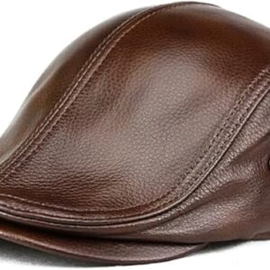 Men's Adjustable Newsboy Hat Beret Hat Driving Hunting Fishing Hat Genuine Leather Ivy Cap Fashion Beret Hat Flat Cap.