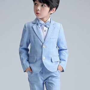 LOLANTA Boys Suit Wedding Ring Bearer Outfit Kids Suit Set, Blazer Pants Bow Tie Dress Clothes Formal Wear