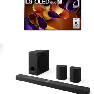 LG 77-Inch Class OLED evo G4 Series Smart TV 4K Processor Flat Screen with Alexa Built-in (OLED77G4WUA, 2024), 9.1.5 ch. Sound Bar with Wireless Dolby Atmos...