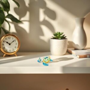Hand Blown Art Glass, Sea Turtle Animal Figurine – Decorative Home Décor Collectible, Display Only, Unique Decorative Gift,Turtle Art Glass Blown. (N0053)