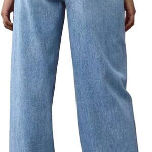 Women's Wide Leg Jeans High Waisted Baggy Straight Leg Loose Stretchy Casual Denim Pants