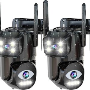 Security Cameras Outdoor Wifi,5G/2.4G Cameras for Home Security with Dual Lens,Motion tracking,Night Vision,24/7 continous record,Work With NVR/DVR Surveillance System,Weather Proof,SD/Cloud Storage