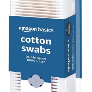Amazon Basics Double-Tipped Cotton Swabs for Personal Hygiene and Baby Care, 100% Cotton, Versatile, Baby Safe, 500 Count