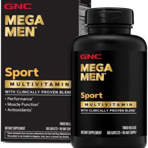 GNC Mega Men Sport Multivitamin | Performance, Muscle Function, and General Health | 180 Count