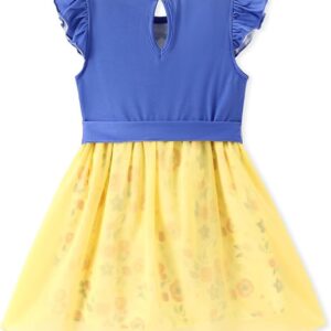 Disney Princess Frozen Elsa Minnie Mouse Stitch Toddler Girl Romper With Skirt Overlay Summer Jumpsuit with Bow 2-6 Years