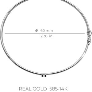 forme di Lucchetta - Womens 7" Sapphire Gold Bangle | Stone 0.14ct | 14k Real White Gold | Authentic Italian Jewelry from Italy