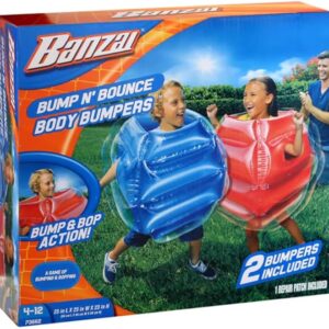 BANZAI: Bump N' Bounce Body Bumpers, A Game of Bumping & Bopping, 2 Bumpers Included in Red & Blue, Fun & Safe Cushion Inflatable Surface, For Ages 4 and up