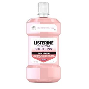 Listerine Clinical Solutions Gum Health Antiseptic Mouthwash, Antigingivitis & Antiplaque Oral Rinse Helps Prevent Plaque Buildup & Immediately Kills Germs for Healthier Gums, ICY Mint, 1 L