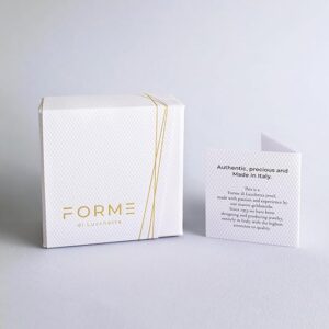 forme di Lucchetta - Womens 7" Sapphire Gold Bangle | Stone 0.14ct | 14k Real White Gold | Authentic Italian Jewelry from Italy