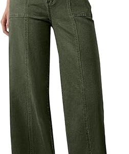 Sidefeel Womens Wide Leg Jeans High Waisted Stretchy Straight Leg Baggy Denim Pants