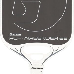 GAMMA RCF Airbender Pickleball Paddle, Raw Carbon Fiber, Customizable Handle Weight System & Aerodynamic Open Throat w/Shock Absorbing Gel Insert, 22mm,16mm, 13mm, & 10mm