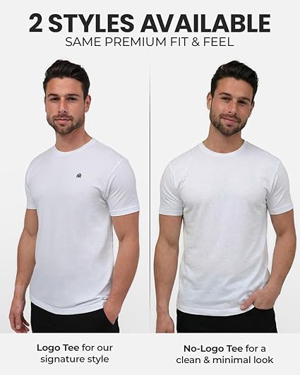 INTO THE AM Men's T-Shirts Soft Cotton Blend Crew Neck Tee S - 4XL Athletic Fit Plain & Logo Basic T-Shirt for Men - Image 2
