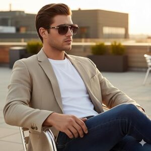 Trendy Aviator Polarized Men's Sunglasses UV 400 Protection 6320