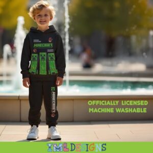 Minecraft Boys 2-Piece Fleece Sweatshirt and Pants Set, Pullover Hoodie and Jogger Bundle for Kids