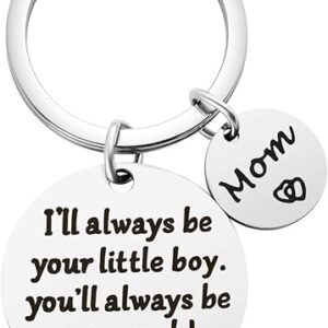 Mothers Day Gifts, Mom Gifts from Son for Birthday, I'll Always Be Your Little Boy, You Will Always Be My World, Best Mom Ever Keychain for Valentines Day Christmas Stocking Stuffers