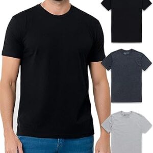 INTO THE AM Men's T-Shirts Soft Cotton Blend Crew Neck Tee S - 4XL Athletic Fit Plain & Logo Basic T-Shirt for Men