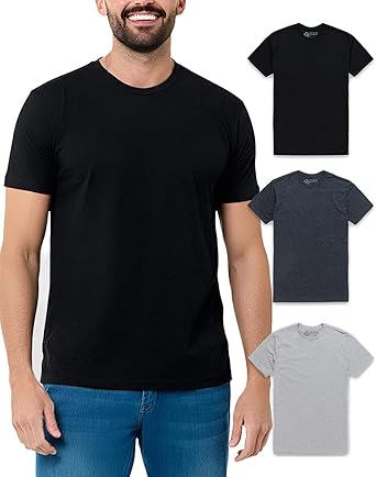 INTO THE AM Men's T-Shirts Soft Cotton Blend Crew Neck Tee S - 4XL Athletic Fit Plain & Logo Basic T-Shirt for Men