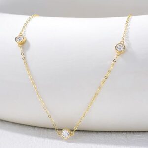 Diamond Necklace Solid 14K Gold Necklace Diamond Jewelry for Women