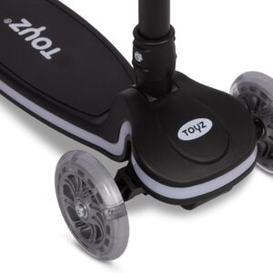 TOYZ Carbon Scooter for Kids from 3 Years Old, Three-Wheeled Scooter, Body Balance Control, Luminous Wheels, Height Adjustable Handlebar, Lightweight, Foldable