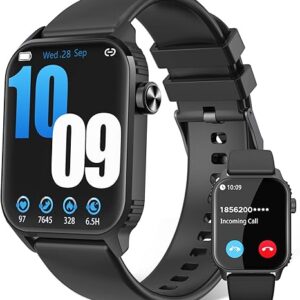 Smart Watch for Men, 120+ Sports Modes Smartwatch with 1.83" HD Touchsreen, Sleep Monitor, IP67 Waterproof, Bluetooth Call & Music Control Fitness Watch for iPhone/Android Black