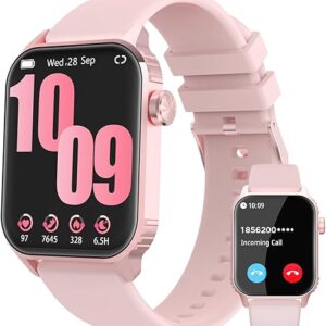 Smart Watches for Women Men, 120 Sports Modes Smartwatch with 1.83 inches HD Display, Heart Rate/Sleep Monitor, IP67 Waterproof, Bluetooth Call & Music Control for iPhone/Android (Pink)