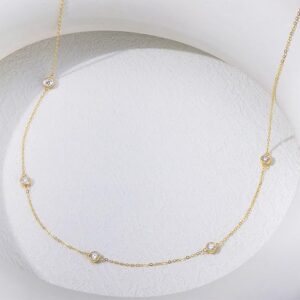 Diamond Necklace Solid 14K Gold Necklace Diamond Jewelry for Women
