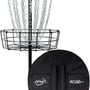 MVP Disc Sports Black Hole Pro HD 24-Chain Portable Disc Golf Basket with Transit Bag
