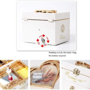 Jewelry Box for Girls Ballerina Music Box Kids Jewelry Boxes Musical Storage Box with Drawer for Little Girl's Gifts (Brown)