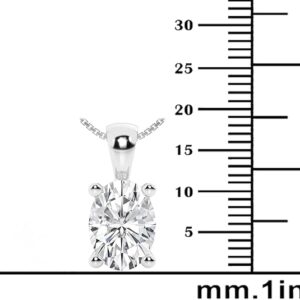 Belacqua Lab Grown Diamond Pendant Necklace in 14K White or Yellow Gold, Round,Oval,Princess and Emerald Cuts, 1/2 to 3 Carat, IGI Certified, E-F Color, VS Clarity, Jewelry for Women,Gift Box Included