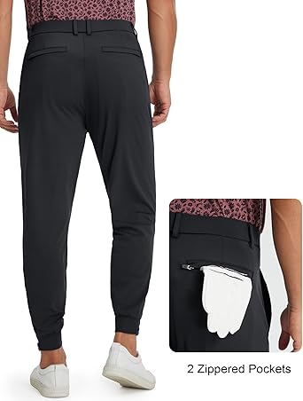 M MAELREG Men's Golf Pants Stretch Business Casual 4 Pockets Ankle Zip Lightweight Breathable Quick Dry Jogger Sweatpants - Image 3