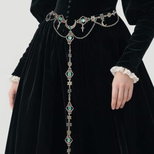 Medieval Chain Belt for Women - Renaissance Gothic Belts, Metal Celtic Fairy Waist Chain Belt for Halloween Party