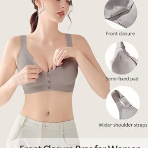 Gailife Jelly Front Closure Bras for Women Wireless No Underwire Comfort Convenient Seamless Supportive Mastectomy Bralettes