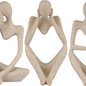 Sandstone Resin Thinker Style Abstract Sculpture Statue Collectible Figurines Home Office Bookshelf Desktop Decor