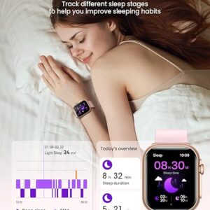 Smart Watch for Women Men Fitness: Smart Watch for iPhone&Android Bluetooth Call with SpO2 Sleep Heart Rate Monitor,IP68,Fitness Tracker with 120+Sport,Reloj Inteligente 30 Day+Battery Life, 2 Bands