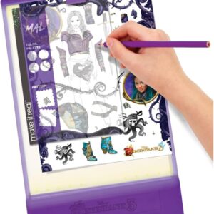 Make It Real Disney Descendants 3 Fashion Design Tracing Light Table for Girls - 9-Piece Set with Sketchbook, Stickers, Tracing Pages, Light-Up Table -...