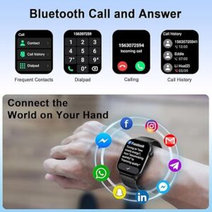 Smart Watch(Answer/Make Call), 1.96" HD Smartwatch for Men Women, 2025 New Fitness Watch with 100+ Sport Modes, Heart Rate/Sleep/SpO2/Calories Monitor, IP68 Waterproof Activity Tracker for Android iOS