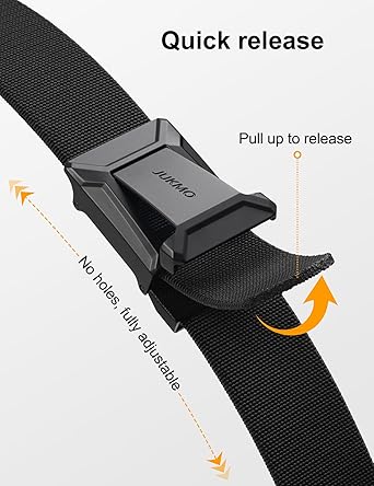JUKMO Stretch Tactical Belt for Men, Military Work Rigger Hiking 1.5" Elastic Nylon Web Ratchet Quick Release Belt - Image 2
