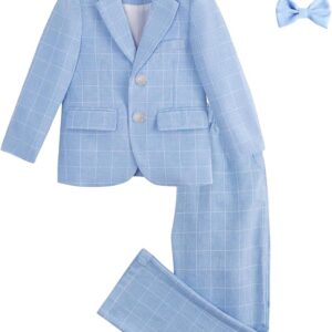LOLANTA Boys Suit Wedding Ring Bearer Outfit Kids Suit Set, Blazer Pants Bow Tie Dress Clothes Formal Wear